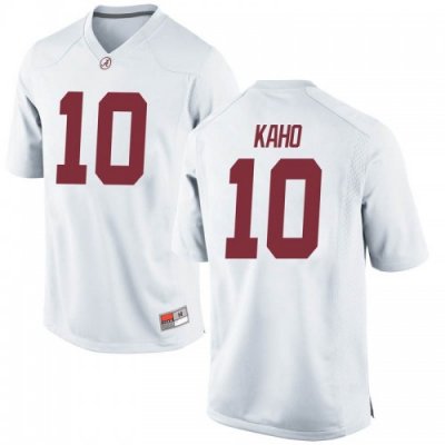 Men's Alabama Crimson Tide #10 Ale Kaho White Replica NCAA College Football Jersey 2403SFRK1